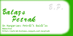 balazs petrak business card